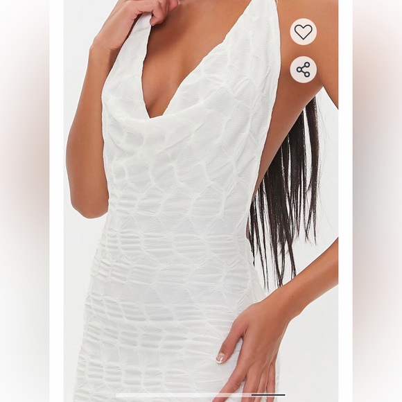 White Plunge Bodycon Halter Mini Going Out Open Back Party Dress - Picture 4 of 7